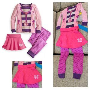 Disney Store Doc McStuffins Deluxe Costume PJ Tutu Pajamas 3pc Long Sleeves NEW